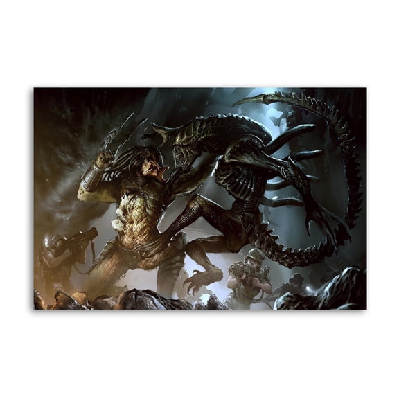 Alien Vs Predator Movie (2) Picture Print Canvas Poster Wall Paint Art Posters Decor Modern Home Artworks Gift 16x24inch(40x60cm)