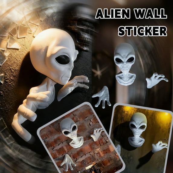 Alien Wall Decor Set Three Piece Hanging Decoration for Home Office Classroom Party Events Indoor Outdoor Display