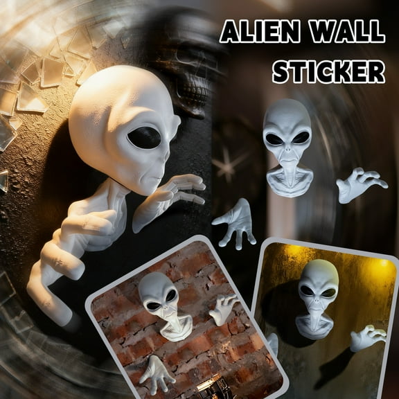 Alien Wall Decor Set Three Piece Hanging Decoration for Home Office Classroom Party Events Indoor Outdoor Display