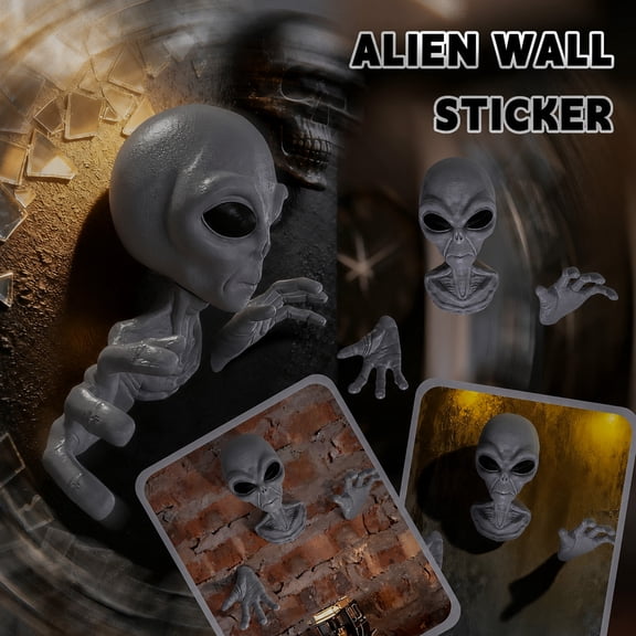 Alien Wall Sculpture Magnetic Wall Art Creative Statue Decor For Halloween Club Bar Living Room Bedroom Wall Hanging Ornament