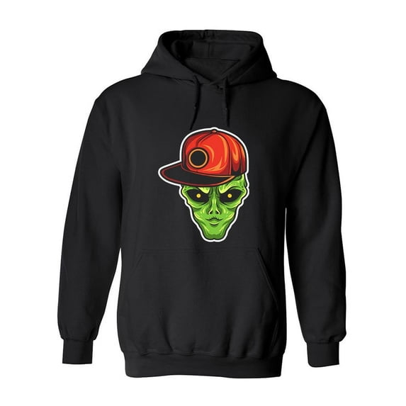 Alien Wearing Snapback Hat Hoodie Men -Image by Shutterstock, Male x-Large