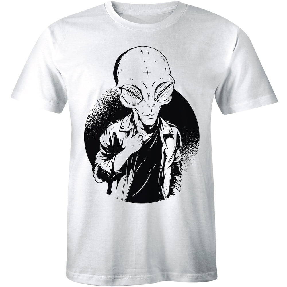 Alien White Funny and Short Sleeve Nerd Space Geek for Men T Shirt Walmart