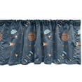 thumbnail image 1 of Ambesonne Alien Valance Pack of 2, Satellite Stars Space Theme, 54"X12", Dark Sky Blue Dark Peach, 1 of 1