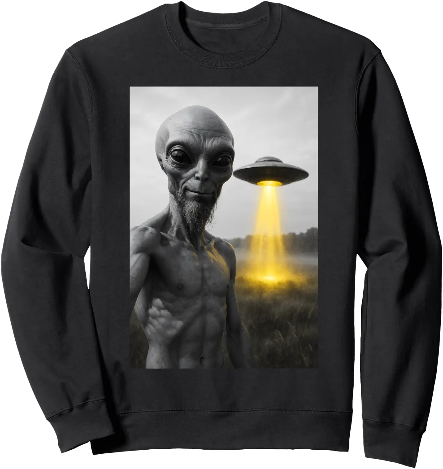 Alien With Beard Ufo Sweatshirt - Walmart.com