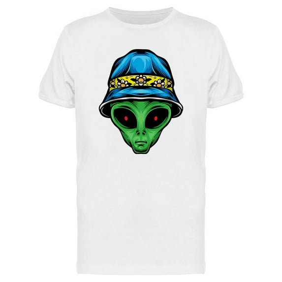 Alien With Bucket Hat T-Shirt Men -Image by Shutterstock, Male Small