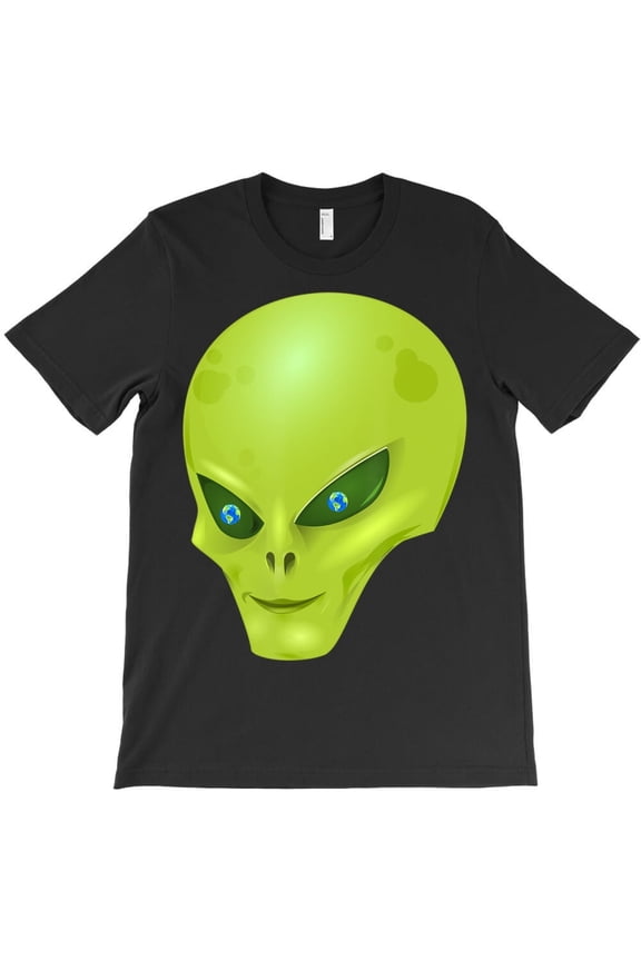 Alien With Earth Eyeballs Funny UFO Spaceship Graphic Novelty H41173 T-Shirt, for Men and Women, Up to Size 5XL