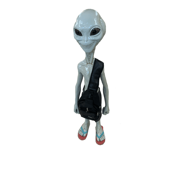 Alien With Satchel Life Size Statue