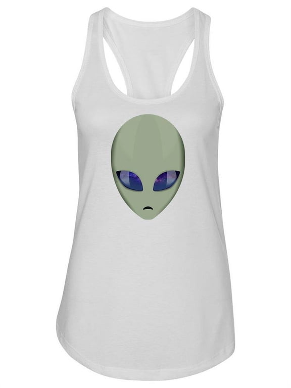 Alien With Space Eyes Racerback Tank Women -SPIdeals Designs, Female Medium