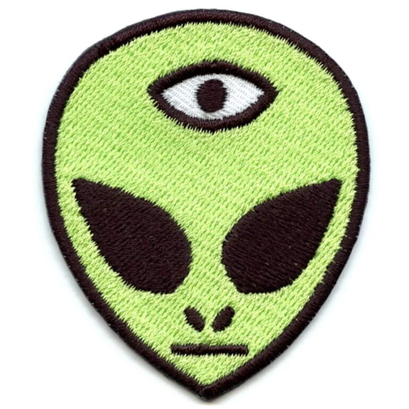 Alien With Third Eye Iron On Embroidered Patch