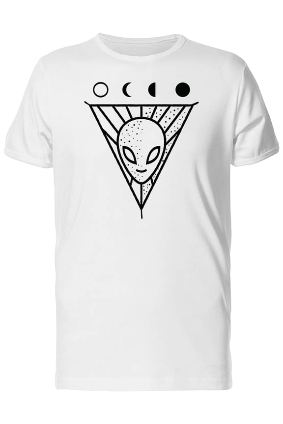 Alien With Triangle And Circles T-Shirt Men -Image by Shutterstock, Male 4X-Large