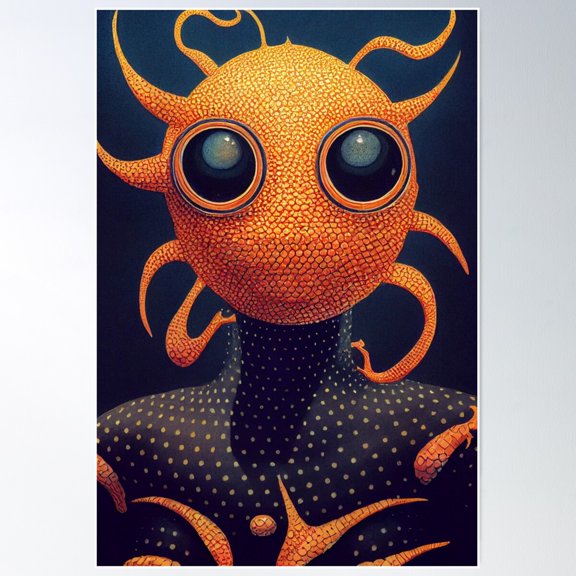 Alien Woman Midjourney Ai Artwork Poster Wall Art, Modern Wall Decor For Living Room Bedroom, 24x36 UNFRAMED
