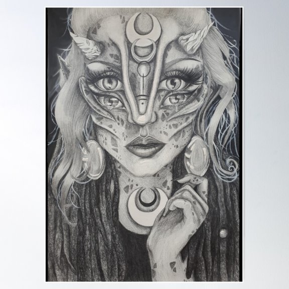 Alien Woman Poster Wall Art, Modern Wall Decor For Living Room Bedroom, 12x18 UNFRAMED