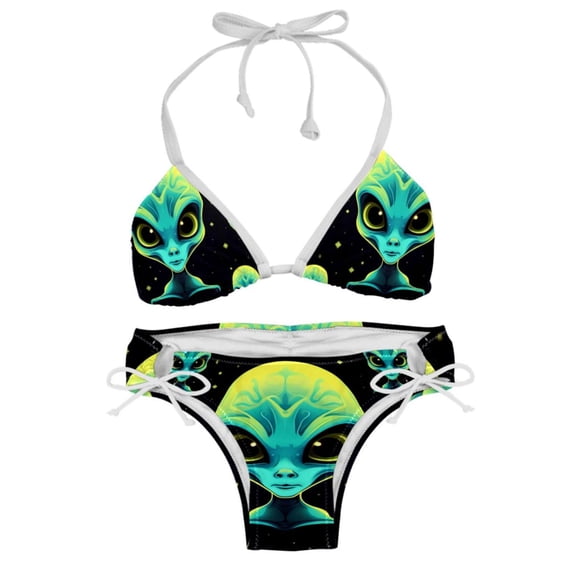 Alien Women's Detachable Sponge Adjustable Strap Bikini Set 2-Pack for Beach and Pool Parties