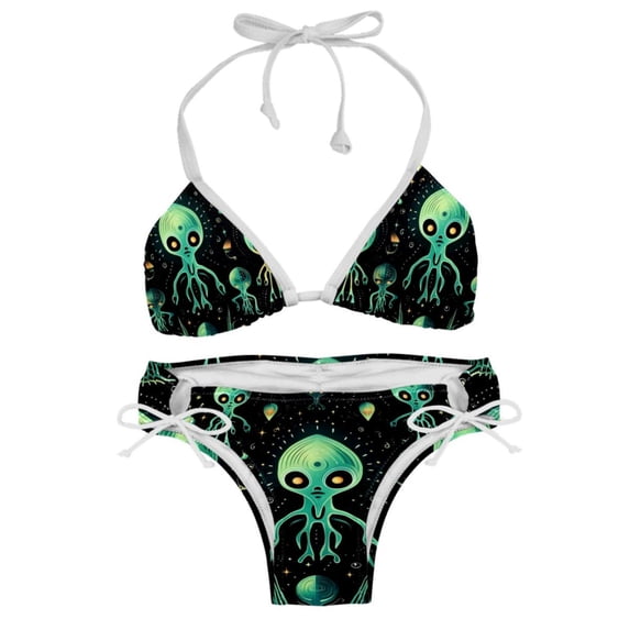 Alien Women's Detachable Sponge Adjustable Strap Bikini Set Swim Suit Two-Pack