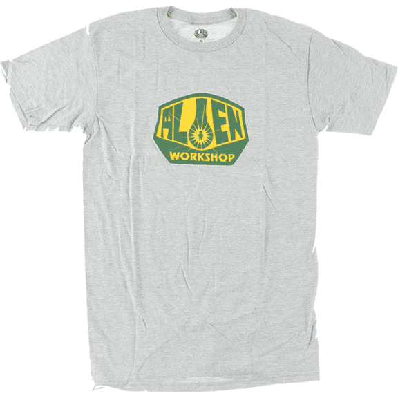 Alien Workshop Abduction Short Sleeve T-Shirt Heather Grey Gold Green, Small, Men's