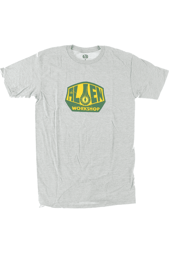 Abduction Short Sleeve T-Shirt Heather Grey Gold Green, Small, Men's