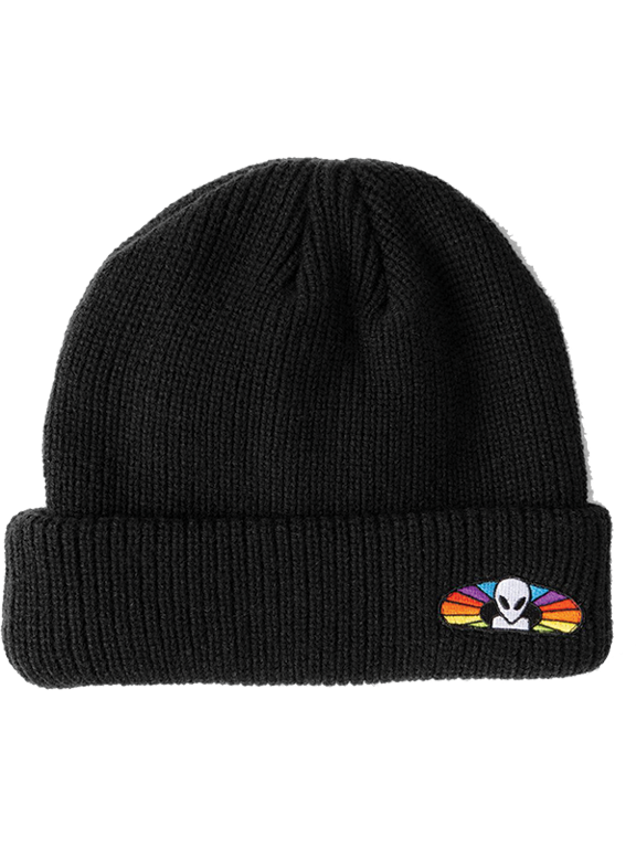 Spectrum Embroidered Patch Beanie Black
