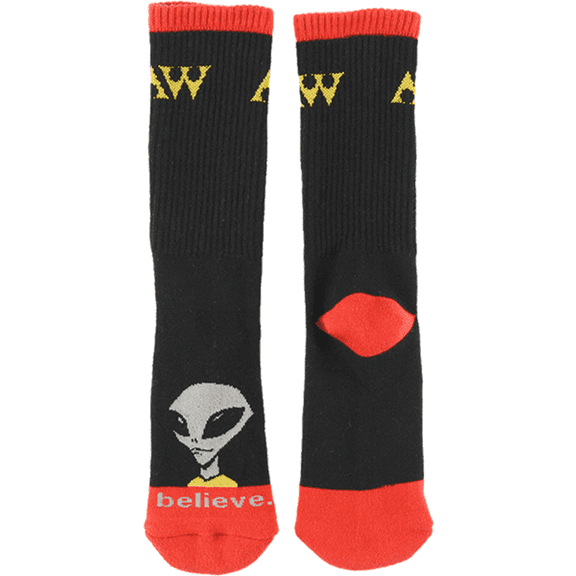 Alien Workshop Visitor Crew Socks Black - Single Pair