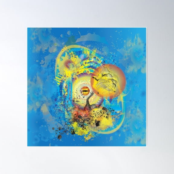 Alien World Creation Planets Poster Wall Art, Modern Wall Decor For Living Room Bedroom, 24x24 UNFRAMED