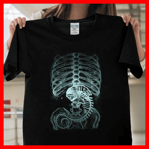 Alien X-Ray Xenomorph Anatomy Retro Graphic Aesthetic Movie Gift T3634 ...