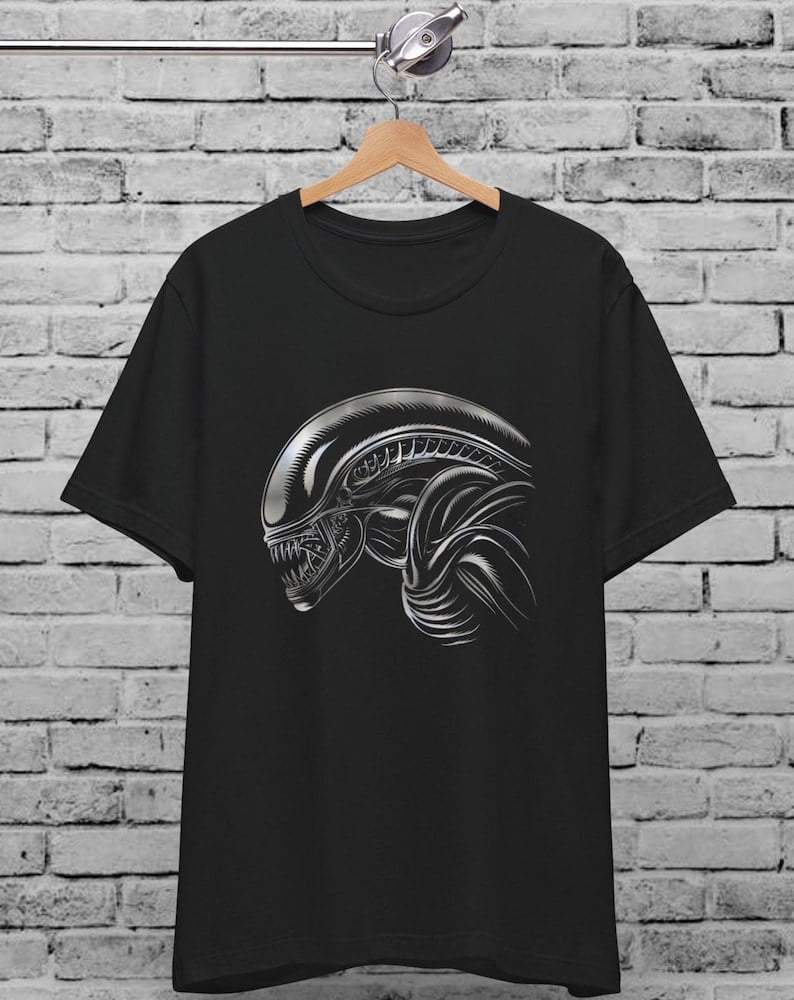 Alien Xenomorph Line Art Unisex T-Shirt For Men & Women, Alien Shirt ...