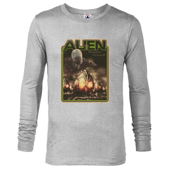 Alien Xenomorph Prepare Yourself Retro - Long Sleeve T-Shirt for Men - Customized-Athletic Heather