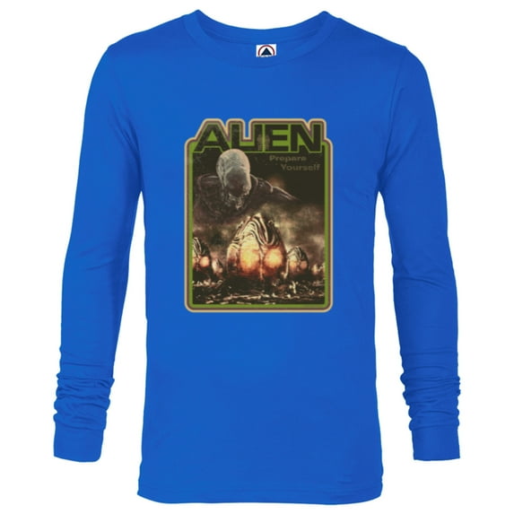 Alien Xenomorph Prepare Yourself Retro - Long Sleeve T-Shirt for Men - Customized-Royal