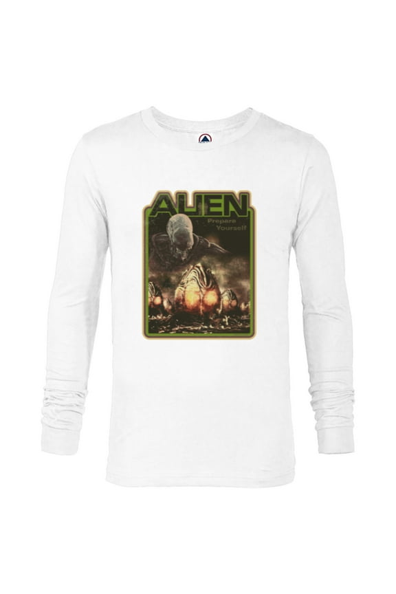 Alien Xenomorph Prepare Yourself Retro - Long Sleeve T-Shirt for Men - Customized-White
