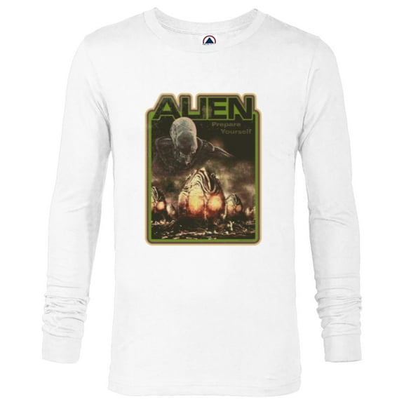 Alien Xenomorph Prepare Yourself Retro - Long Sleeve T-Shirt for Men - Customized-White