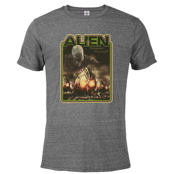 Alien Xenomorph Prepare Yourself Retro - Short Sleeve Blended T-Shirt for Adults - Customized-Graphite Snow Heather