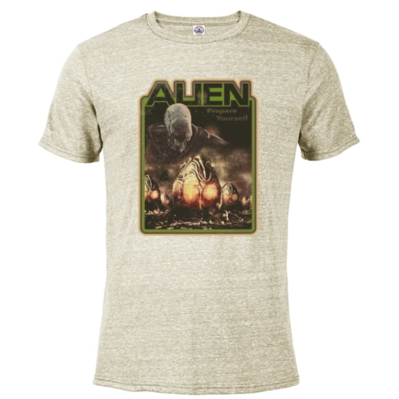 Alien Xenomorph Prepare Yourself Retro - Short Sleeve Blended T-Shirt for Adults - Customized-Putty Snow Heather