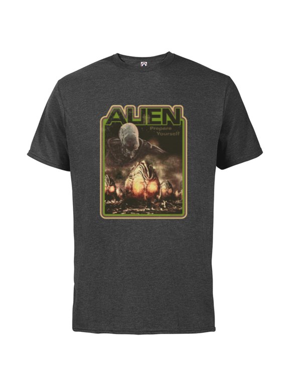 Xenomorph Prepare Yourself Retro - Short Sleeve Cotton T-Shirt for Adults - Customized-Charcoal Heather