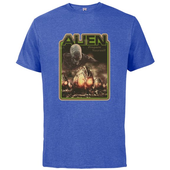 Alien Xenomorph Prepare Yourself Retro - Short Sleeve Cotton T-Shirt for Adults - Customized-Royal Heather