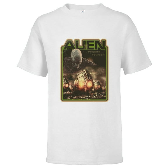 Alien Xenomorph Prepare Yourself Retro - Short Sleeve T-Shirt for Kids - Customized-White