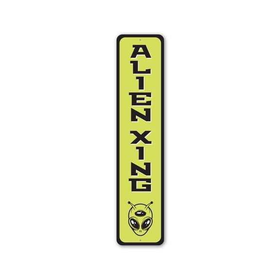 Alien Xing Decor Metal Aluminum Metal Decor Sign - 4x18 inches