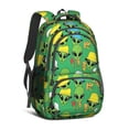 thumbnail image 1 of Alien and Pizza Bright Green Pattern Backpack for School, Cute School Bag with Adjustable Shoulder Straps and Padded Back, 16.9"x12.6"x5.9", 1 of 5