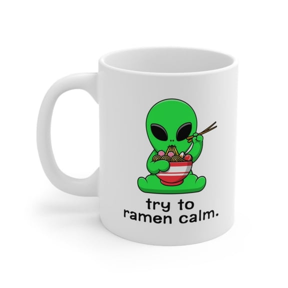 Alien coffee mug, UFO-themed cup, Favorite Mug, Outer space humor, Coic noodle mug, Funny Mug, Ra lover's mug, Gift Idea, Gift him.