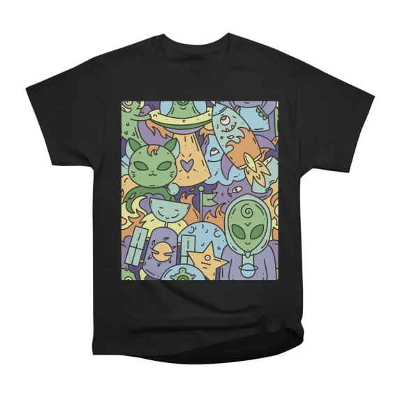 Alien colorful Doodle Delight Exploring the Cosmos with ...