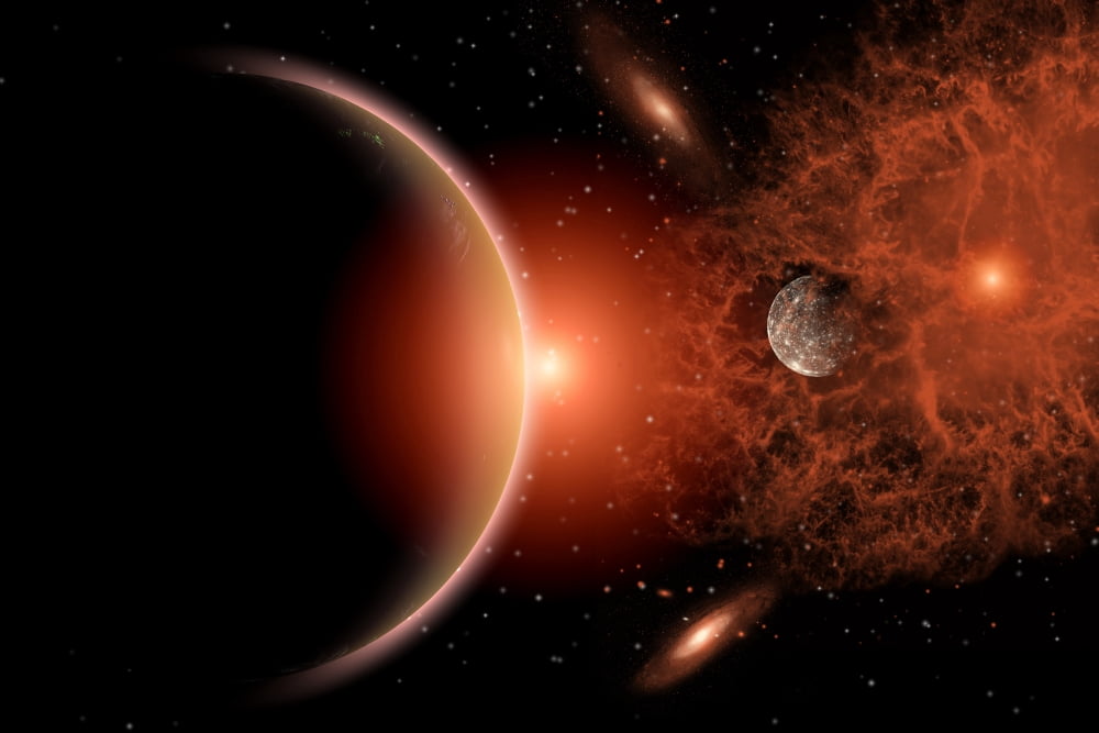 Alien sunrise on a distant alien world Canvas Art - Mark StevensonStocktrek Images (18 x 12)