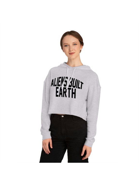 Aliens Built Earth Women’s Cropped Pullover
