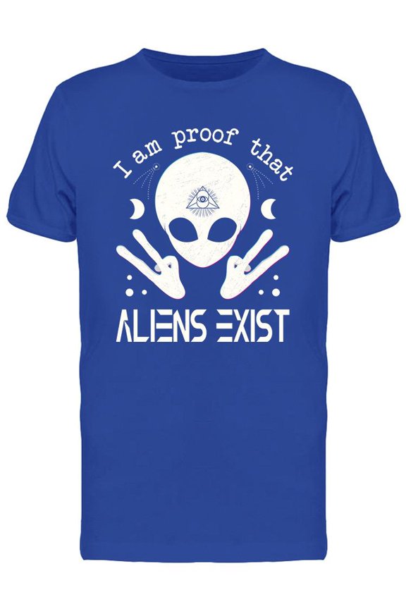 Aliens Exist Design T-Shirt Men -Image by Shutterstock, Male Large