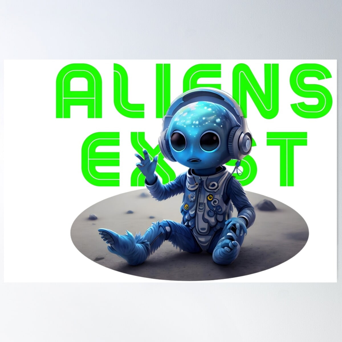 Aliens Exist Poster Wall Art, Modern Wall Decor For Living Room Bedroom ...