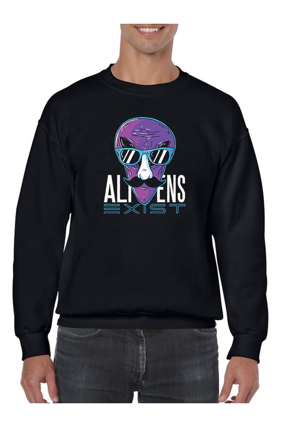 Aliens Exist Quote Sweatshirt Men -GoatDeals Designs, Male Small