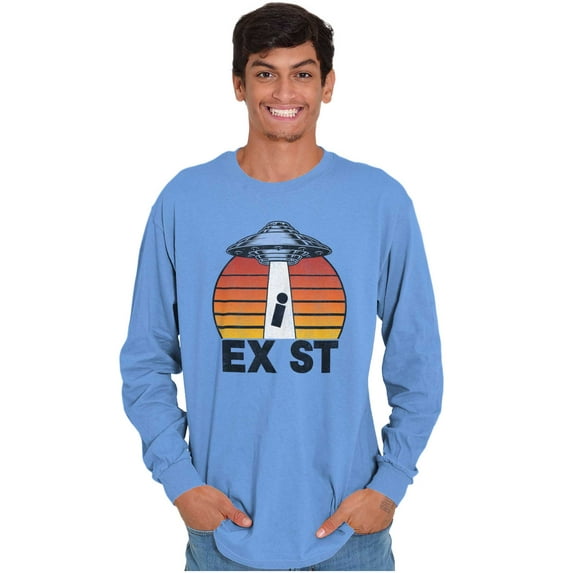 Aliens Exist UFO Beam Cool Believers Long Sleeve TShirt Men Women Brisco Brands 2X