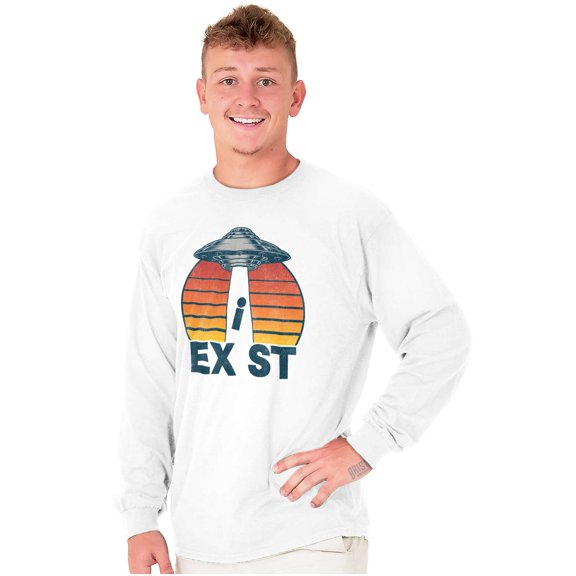 Aliens Exist UFO Beam Cool Believers Long Sleeve TShirt Men Women Brisco Brands S