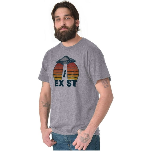 Aliens Exist UFO Beam Cool Believers Men's Graphic T Shirt Tees Brisco Brands S