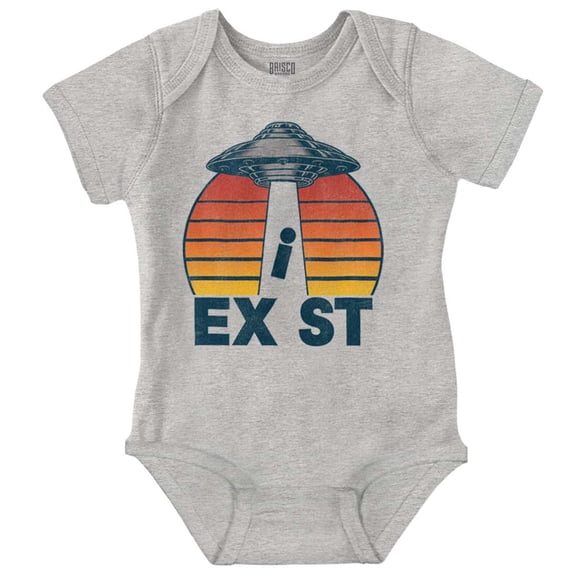 Aliens Exist UFO Beam Cool Believers Romper Boys or Girls Infant Baby Brisco Brands 12M