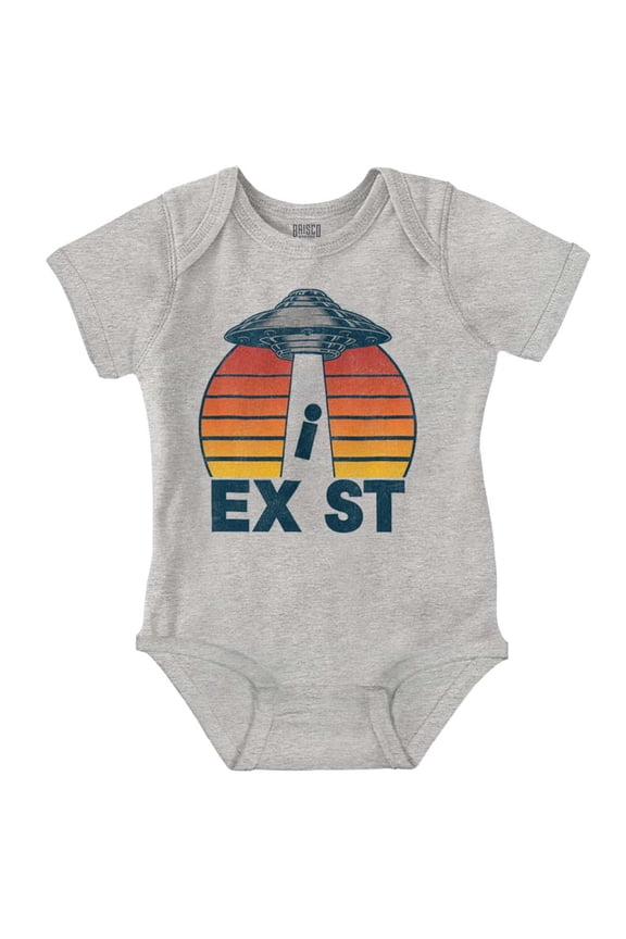 Aliens Exist UFO Beam Cool Believers Romper Boys or Girls Infant Baby Brisco Brands 6M
