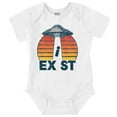 thumbnail image 1 of Aliens Exist UFO Beam Cool Believers Romper Boys or Girls Infant Baby Brisco Brands NB, 1 of 7