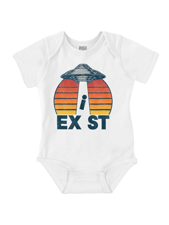 Aliens Exist UFO Beam Cool Believers Romper Boys or Girls Infant Baby Brisco Brands NB
